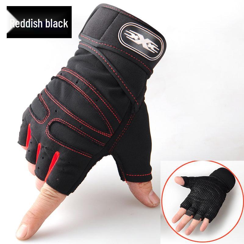 Unisex Half-Finger Fitness Gloves with Wrist Support – Durable, Wear-Resistant for Dumbbell and Pull-Up Training