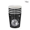 Disco Ball Theme Tableware Set Black Silver Disco Plates Napkins Cups Adults Happy Disco Birthday Party Decor Wedding Supplies