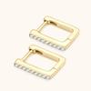 Elegant Square Moissanite Stud Earrings for Women - Trendy S925 Sterling Silver Ear Cuffs