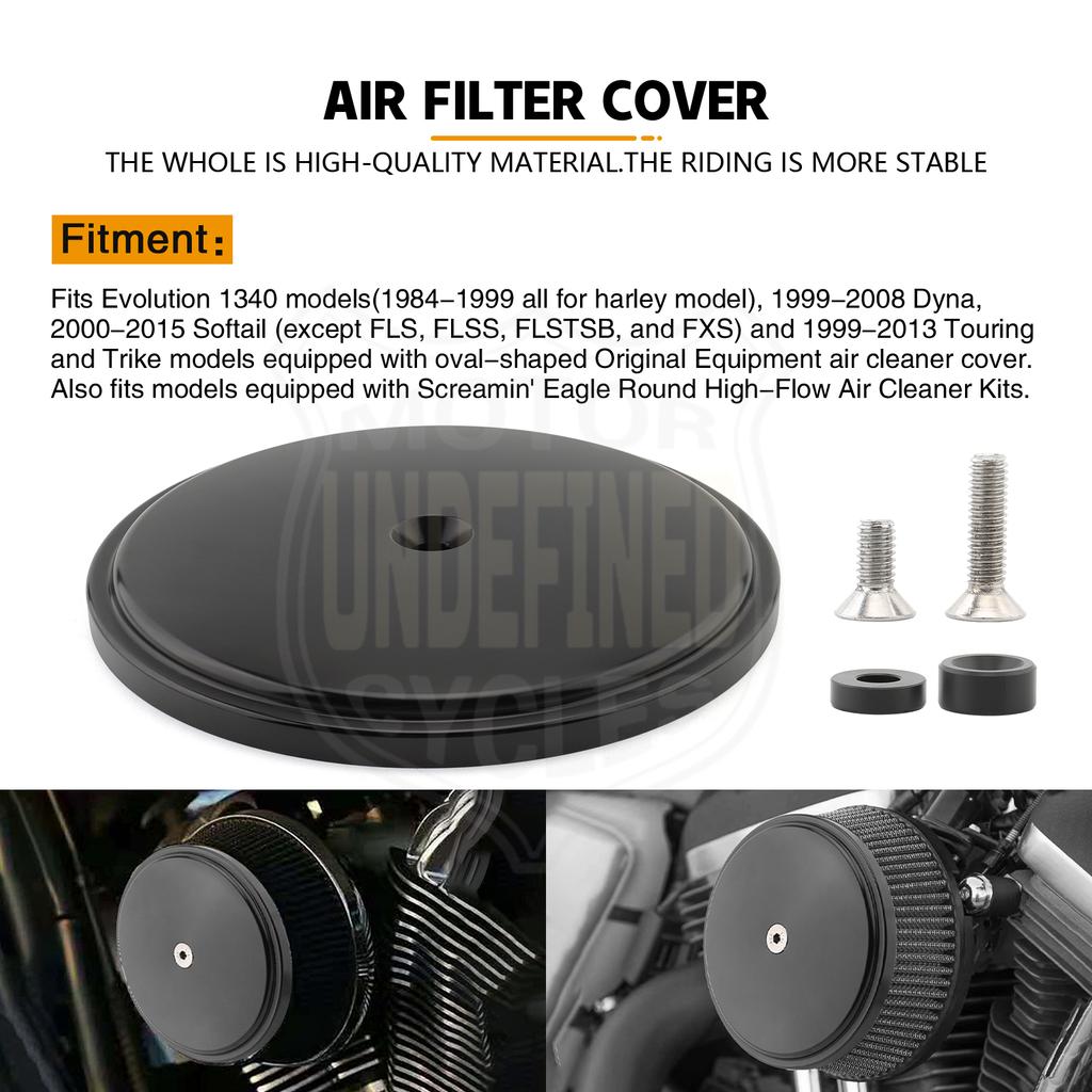 Air Filter Intake Cleaner Cover For Harley Dyna Street Bob 1999-2008 Softail Low Rider 2000-2015 Touring Electra Glide 1999-2013