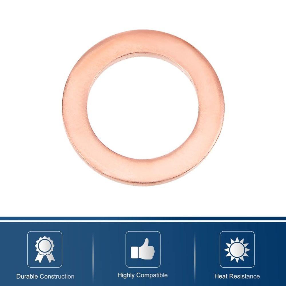 30Pcs M8 X 12mm X 1mm Copper Washers  Washers for Screw Bolt Nut Sealing Washers Flat Washers