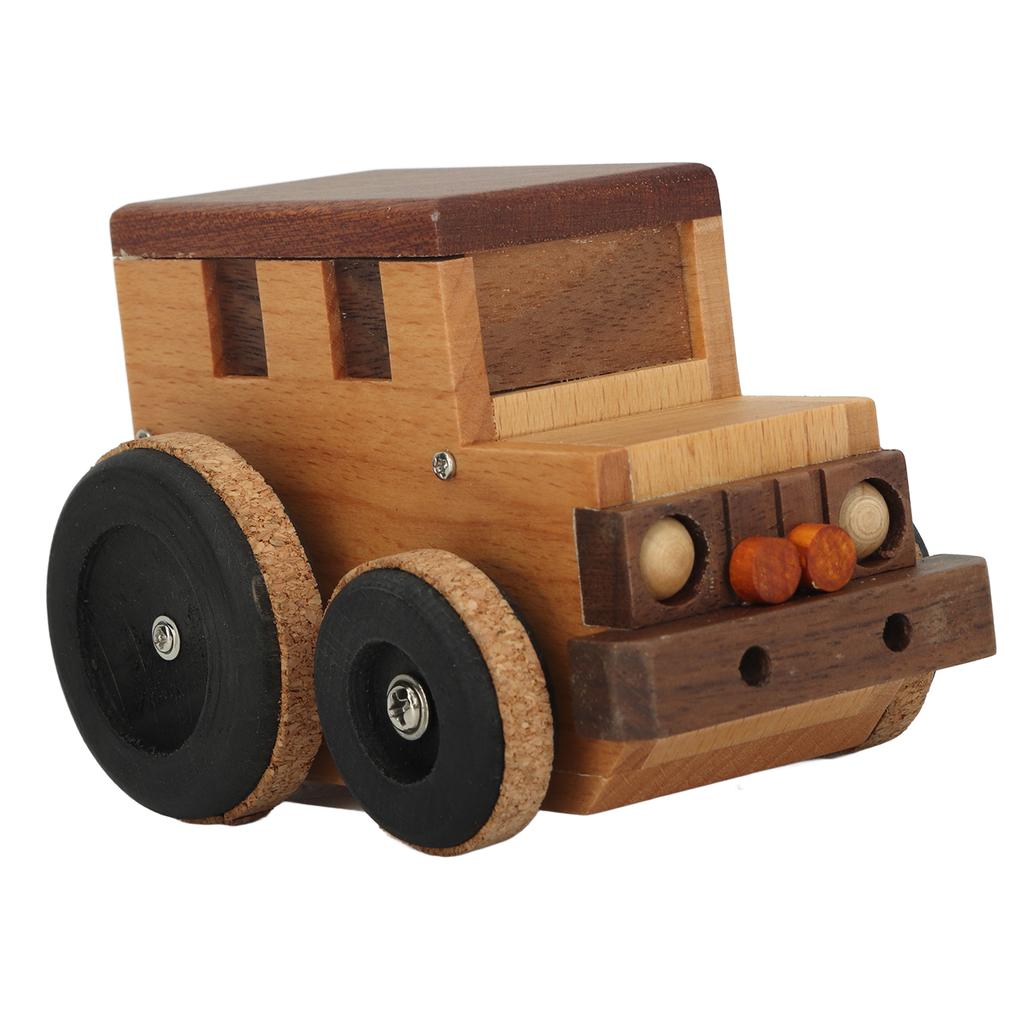 Mini Music Box for Kids Solid Wood Cute Classic Car Shaped Musical Box Gift for Christmas Birthday