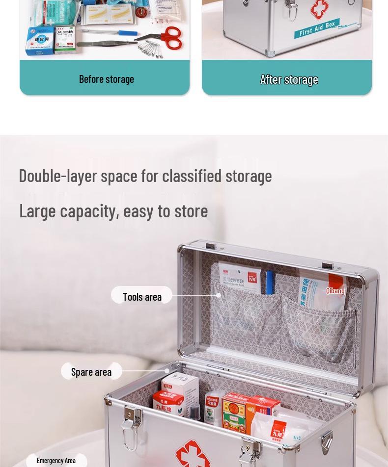 Family Pack Large Capacity First Aid Medicine Storage Box