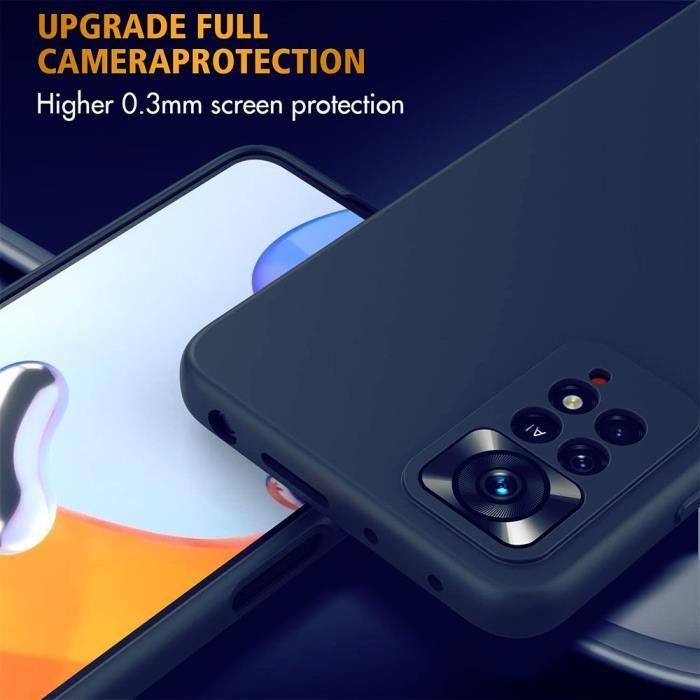 Coque - E.F.CONNECTION - pour Xiaomi Mi 11 Pro - Silicone Bleu Marine - Anti-choc - 2 Vitres Verre Trempé