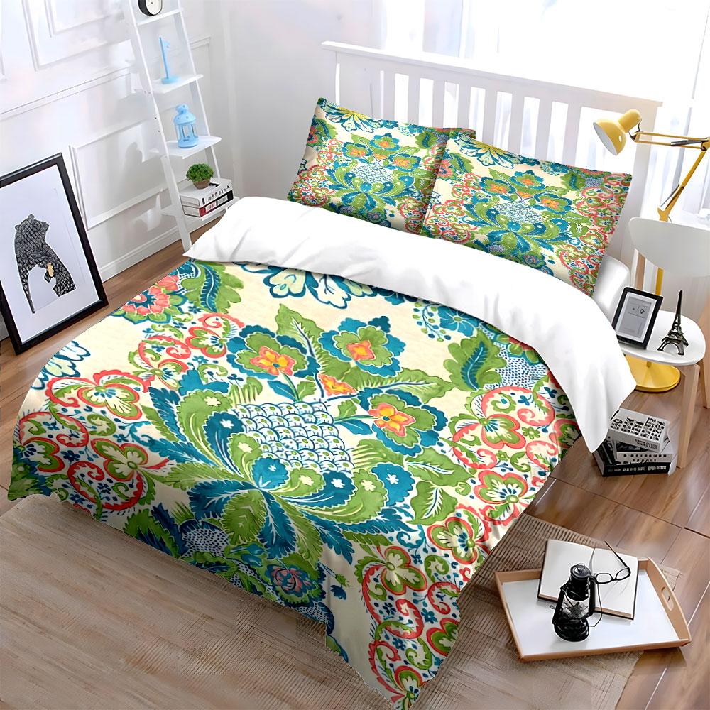 Floral and Paisley Motifs. Bedding Sets Duvet Cover Sets Duvet Covers Pillowcases(1 * Duvet Cover 2 * Pillowcases, Without Duvet Insert)