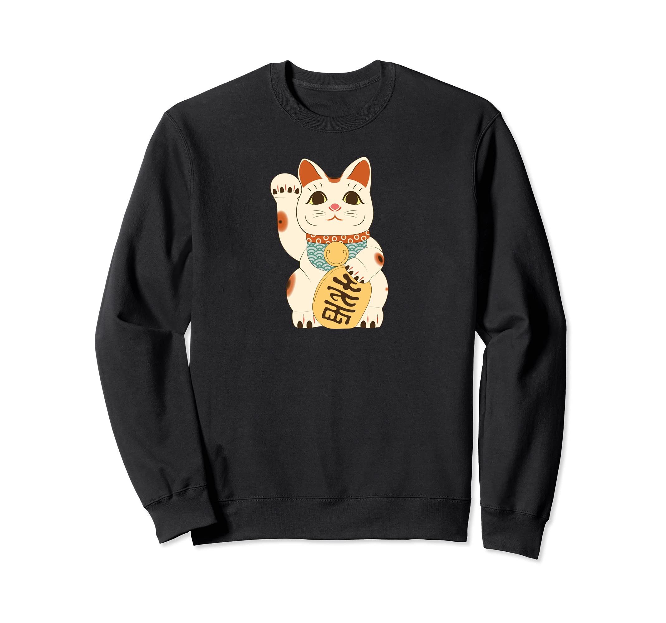 

Lucky Japanese lucky cat Japanese lucky cat Sweatshirt cat. Maneki-neko чёрный