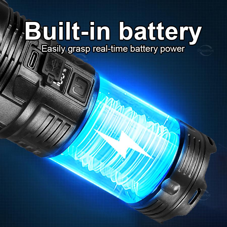 Super Bright 7*LED Flashlight High Light 4 Modes USB Rechageable Portable COB Hand Lamps Outdoor Camping Emergency Hand Lanterns