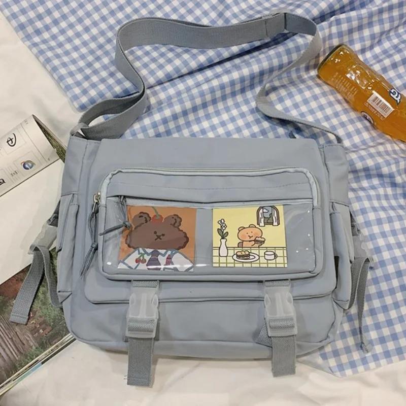 Wasserdichte Canvas Umhängetasche Damen Herren Handtaschen Schultasche Student Umhängetasche Mode Große Kapazität Umhängetasche Schulranzen