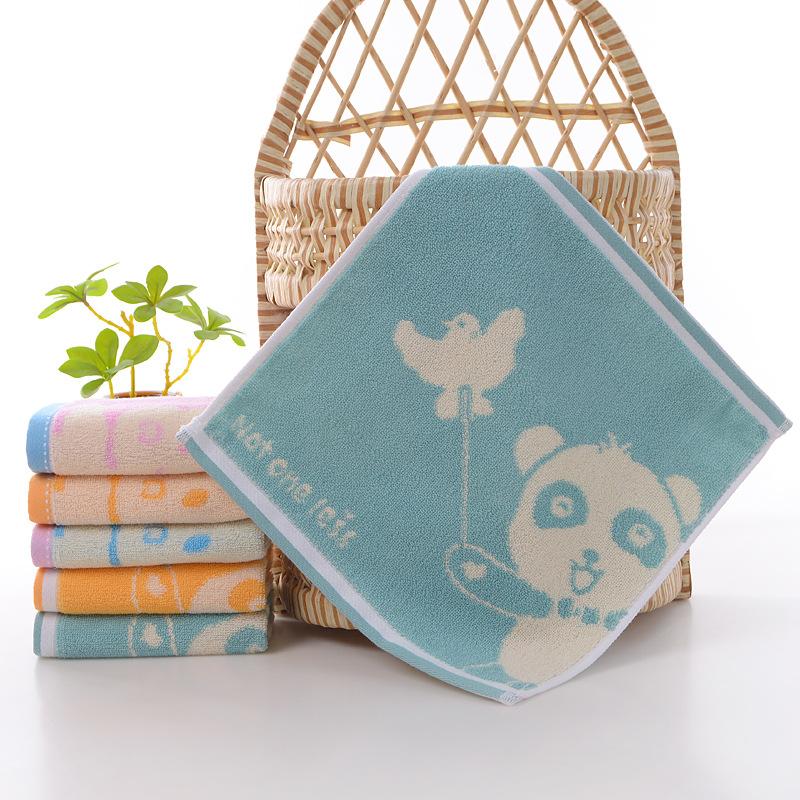 Cotton Cartoon Baby Small Square Towel, Pure Cotton Terry Children'S Face Washing Small Towel, Kindergarten Baby Face Washing Saliva Towel