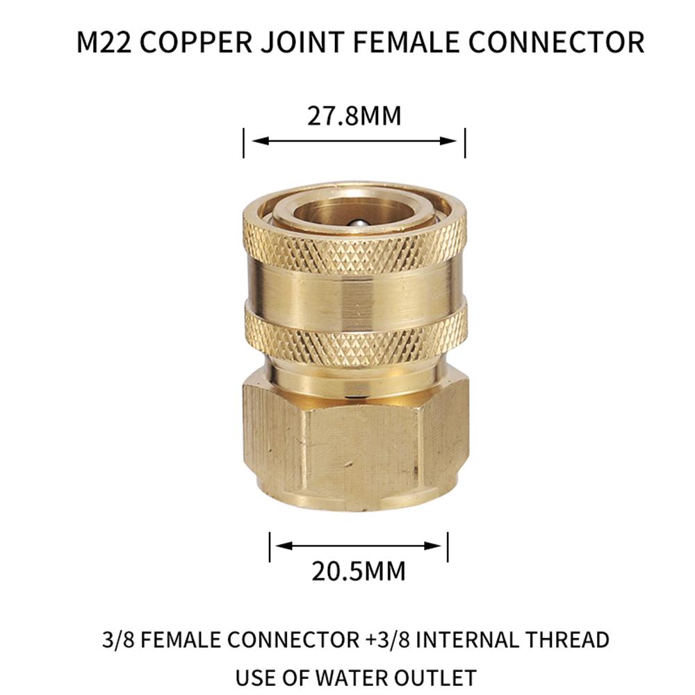 Car Washer Gun Connect G3/8 M22 Fittings Pipe Adapter Connector Pressure Washer Adapter Set Applicable to High Pressure Washer