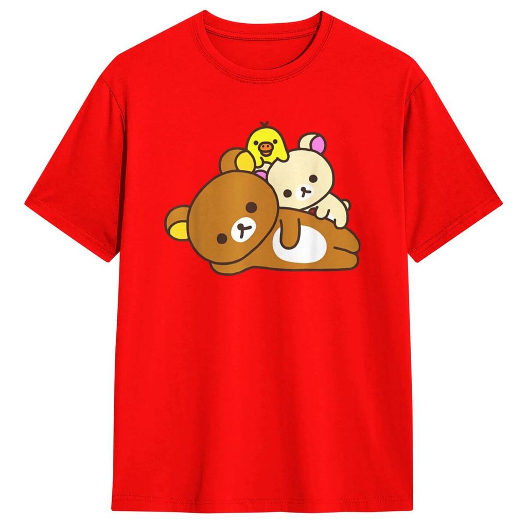 Men Women T Shirt Rilakkuma Bear Face T-Shirts Fashion Beach Tee Shirt Y2K Basic Pattern Cotton Clothes Gift Idea