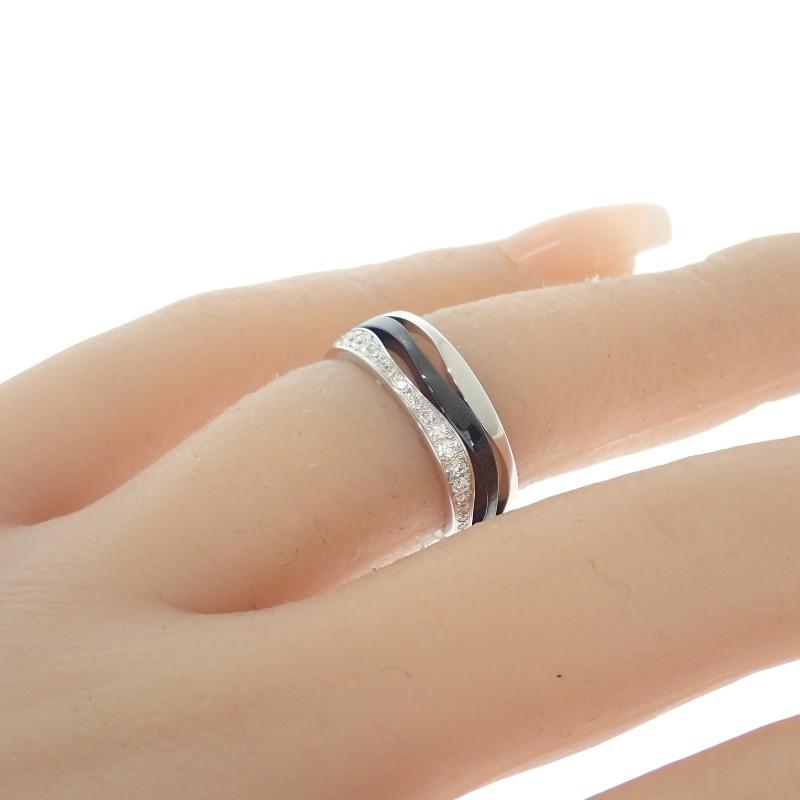 Omega R604CL01001 #10(JP Boyutu) yüzük siyah K18 beyaz altın/seramik Kadın