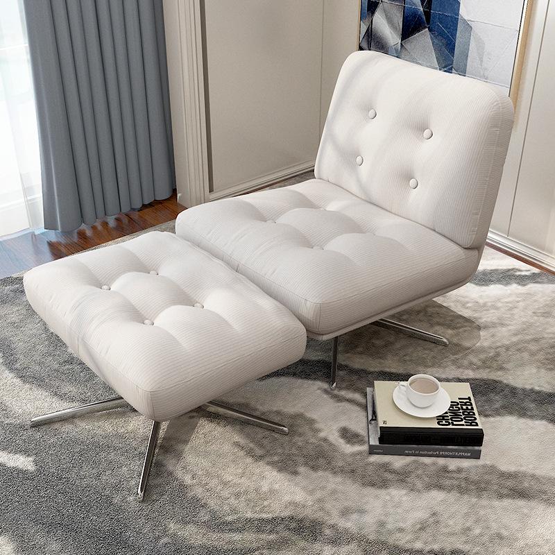Lingge Tech Fabric Reclining Sofa Chair - Light Luxury for Living Room and Balcony