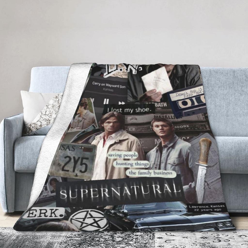 Supernatural Dean Winchester Sam Blanket Super Soft Warm Throw Blankets for Sofa 50x60 Inch Multi-size Bedspreads