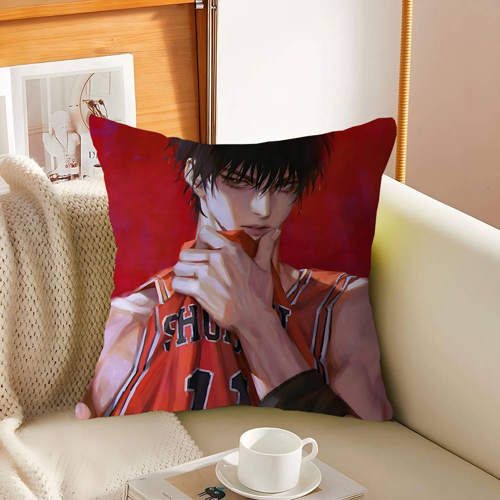 R-Rukawa Kaede Decorative Room Aesthetics Pillow Case Home Decor Bedroom Sofa Bed Couch Pillow Cover 45x45