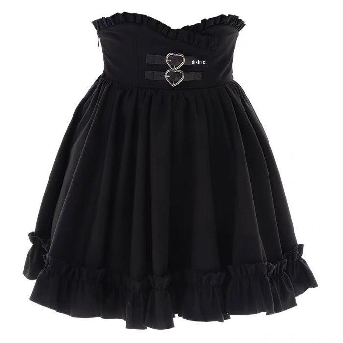 Petite Summer Two-Piece Set: Sweet Peter Pan Collar Off-Shoulder Blouse & High Waist Skirt.