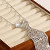 Rhinestone Necktie Necklace Sparkly Long Necktie Fashionable Jewelry Necklace Shiny for Women Men Party Wedding Prom