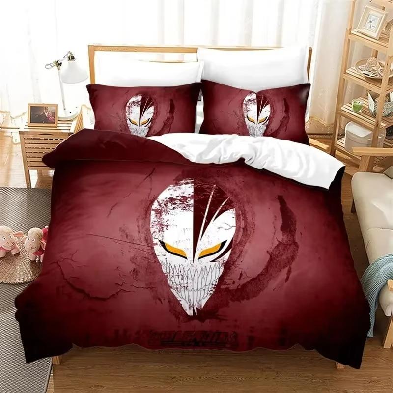 Anime Bleach Kurosaki Ichigo Beding Set Young Boys Young Girls Twin Quen Sized Dimensions Soft Duvet Cover Pilowcase Bed Children Kids Adult People