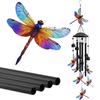 90cm Dragonfly Wind Chime Soothing Outdoor Decor For Garden & Patio Crafted From Sturdy Metal And Nylon Rope