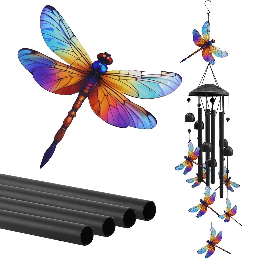 90cm Dragonfly Wind Chime Soothing Outdoor Decor For Garden & Patio Crafted From Sturdy Metal And Nylon Rope