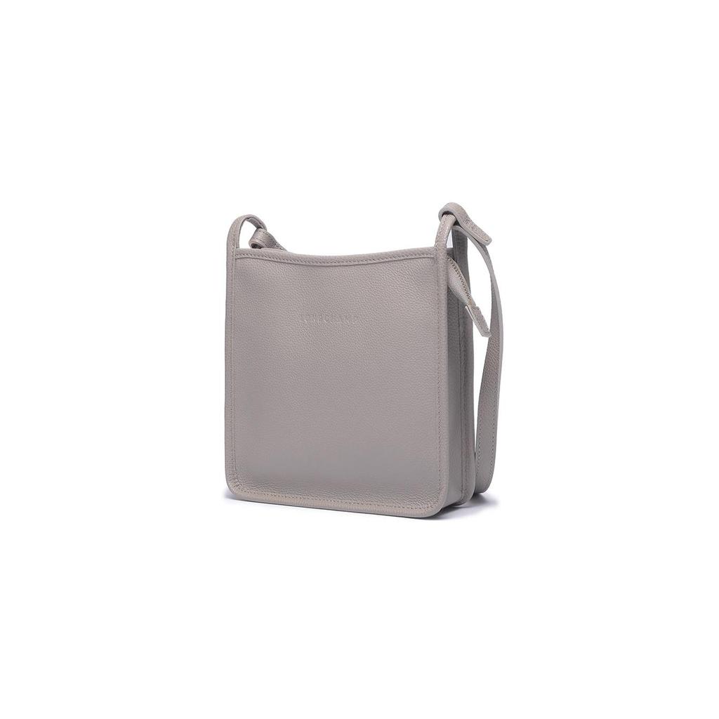 Longchamp Le Foulonné 20 Leather Zipper Shoulder Crossbody Bag Small Women Bags Dove-Gray 10138021P55