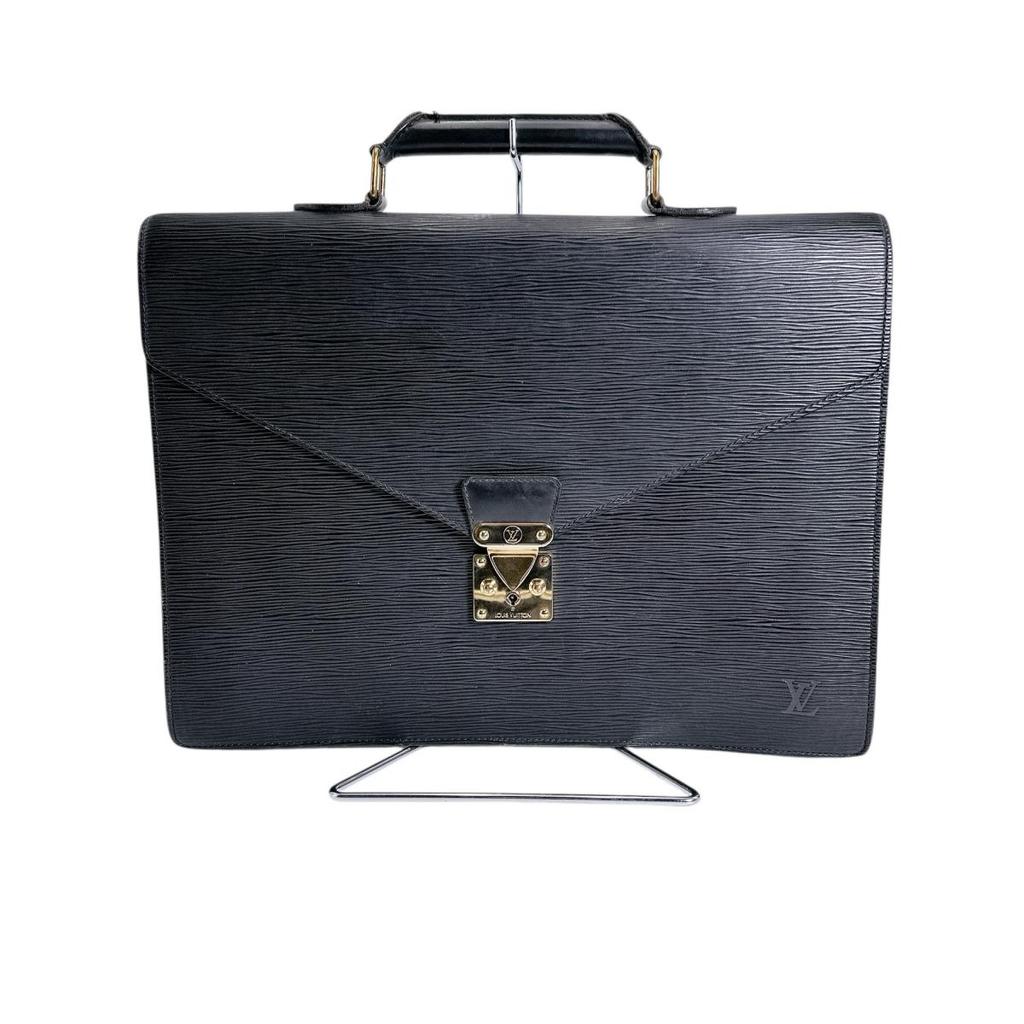 Louis Vuitton Epi Serviette Ambassador Business Bag Epi Leather Black M54412 Used