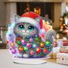 Christmas 2D Flat Diamond Painting Desktop Ornaments Kit 5D DIY Diamond Art Tabletop Decorations for Home Office Desktop Decor
