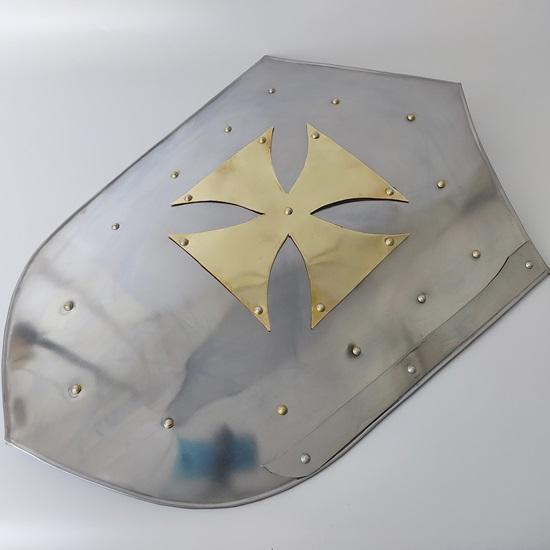 60.96 Cm Medieval Knight Crusader Cross Shield, Larp Re-enactment Cosplay Shield, Functional Armour Knight Battle Shield