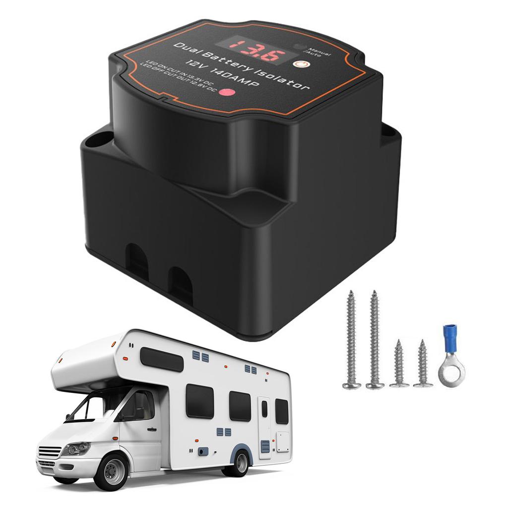 Split Charge Relays 12V 140A Double Battery Isolator VSR Voltage Sensitive Relays with LED Voltage Display