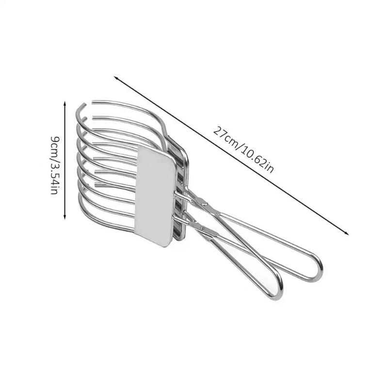 1 Pcs Stainless Steel Roast Meat Bread Cutting Tongs Effortless Slicing Food Holder Handheld Cheese Cutter Kitchen Supplies