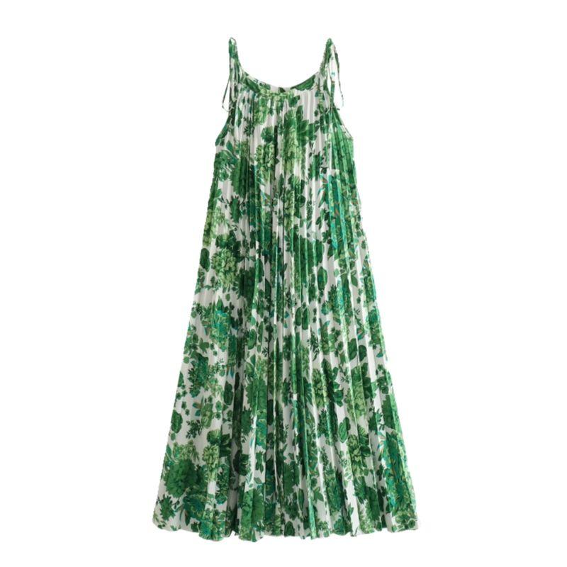 Kaslead New Arrival Women's Fashion Style Fashion Casual Lace Up Holiday Floral Print Beach Dress