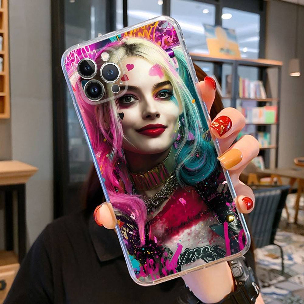 

H-Harleys Q-Quinns Transparent Phone Case For IPhone 17 Air 16 Pro Max 15 14 13 12 11Plus Shockproof Cover iPhone 14 plus