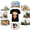Cute Ballet Coffee Cup Print Casual Short Sleeve Top Pure cotton T-shirt