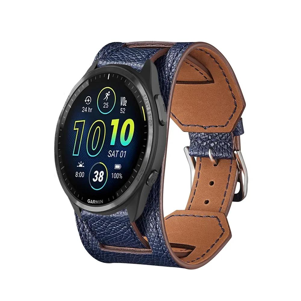 20mm 22mm Leather Strap for Garmin Forerunner 265 255 965 955 55 245 165 745 Bracelet Band Garmin Vivoactive 5 4/Vivomove Trend