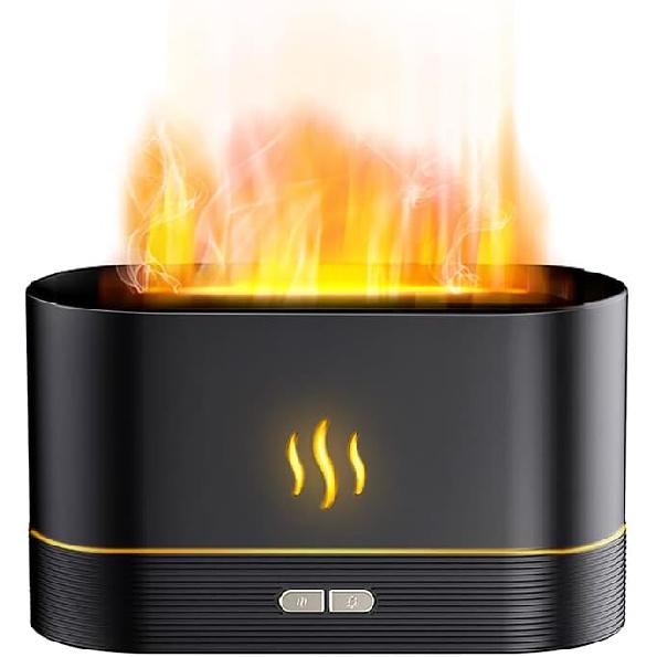 Colorful Flame Diffuser with 7 Colors, Colorful Volcano Flame Aroma Diffuser Humidifier with Waterless Auto-Off Protection for Spa Home Yoga Office