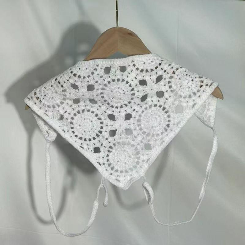 Korean Style Knitted Triangle Headscarf: Sweet Geometric Pastoral Hair Band