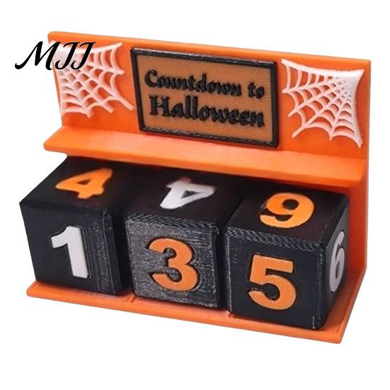 Halloween Countdown Blocks Calendar Block, 3D Printed Advent Calendar, Spooky Daily Party Decoration Count Down to Table Decor for Mantel, Tiered Tray