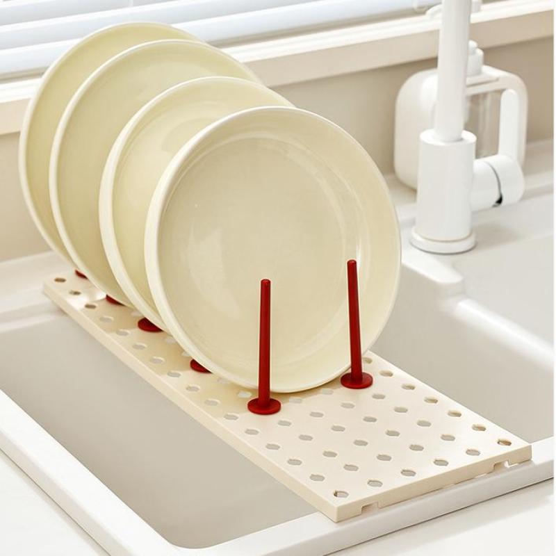 Removable Dish Draining Rack Kitchen Pot Lid Plates Storage Racks Multipurpose Shelf Bowl Drying Holder Kitchen Organizer