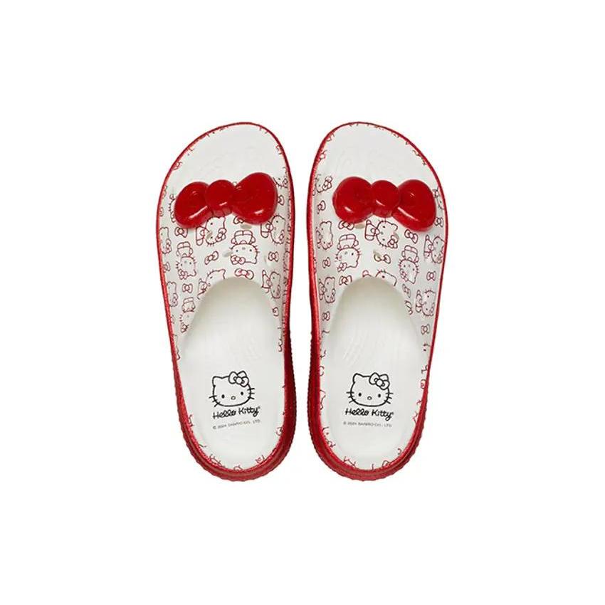 Crocs Stomp Slide Hello Kitty 50th Anniversary Red Glitter Women's 209815-100