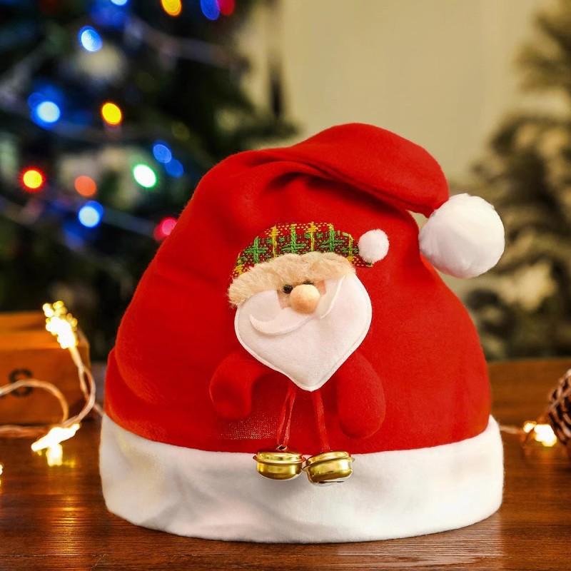 Christmas Red Plush Santa Hat Women Holiday Party Decoration