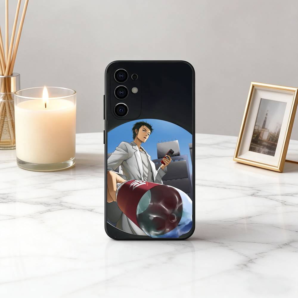 STEINS R-Rintaro O-Okabe GATE Phone Case Black Silicone Soft For Samsung S25,S24,S21,S22,S23,S30,Ultra,S20,Plus,Fe,Lite