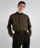 Insilence Draped Grandad Shirt Brown