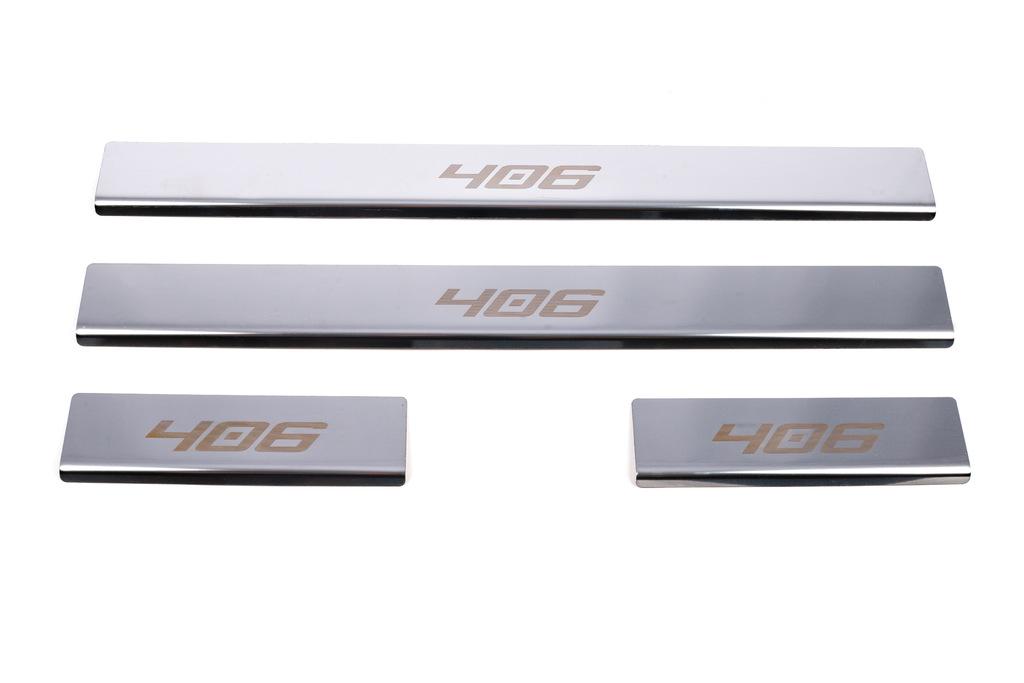Door Sills Carmos (4 Pcs, Stainless Steel) for Peugeot 406