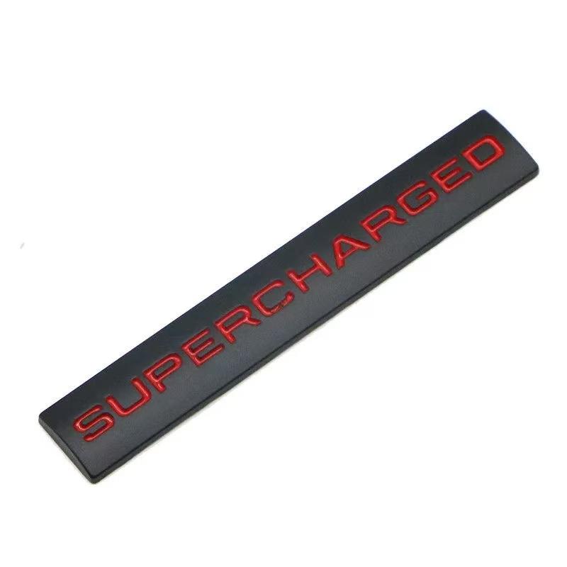 

For Land Rover Supercharged Badge, Mechanical Supercharged, Modified Metal Car Body Sticker, Rear Emblem красный