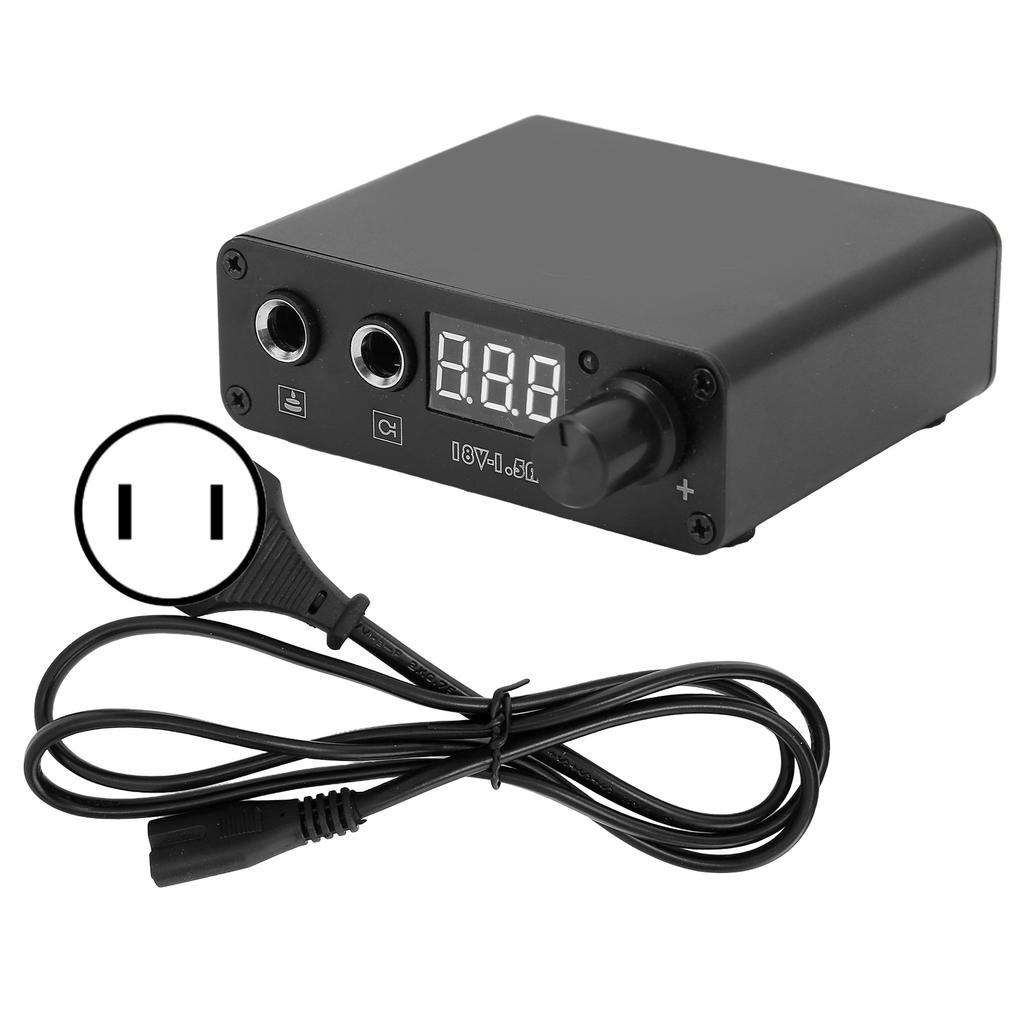 Black Aluminium Alloy Tattoo Machine Power Supply High Accuracy with LED Digital Display for Tattoo