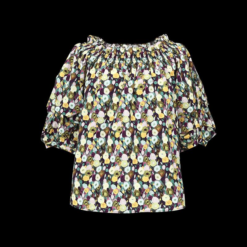 Women's Fashion Printed Short Sleeve Blouse