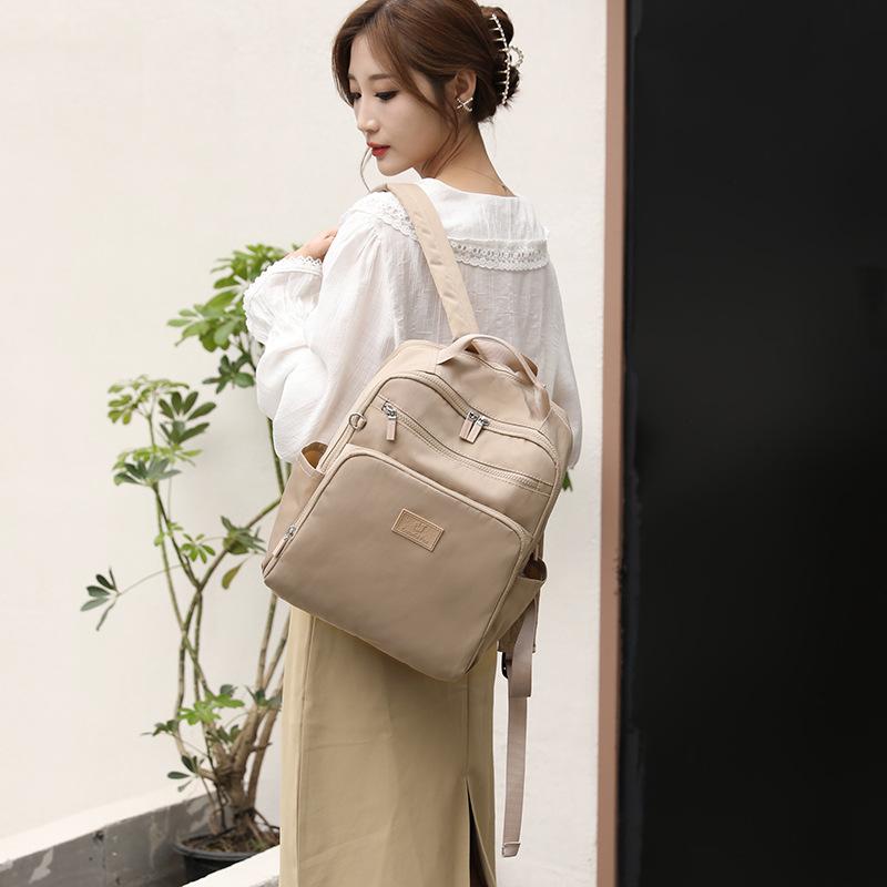 Backpack Women's Outdoor Large Capacity Travel Backpack Korean Edition Trend Anti-splashing Handbag Bag Simple Nylon School Bag