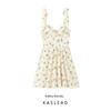 Kaslead New Women Clothes Western Style Fashion Simple Orange Print Poplin Dress 3152386