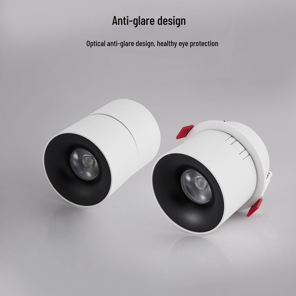 Foldable LED Spotlight: Adjustable Anti-Glare COB Surface Mounted Downlight for Living Room