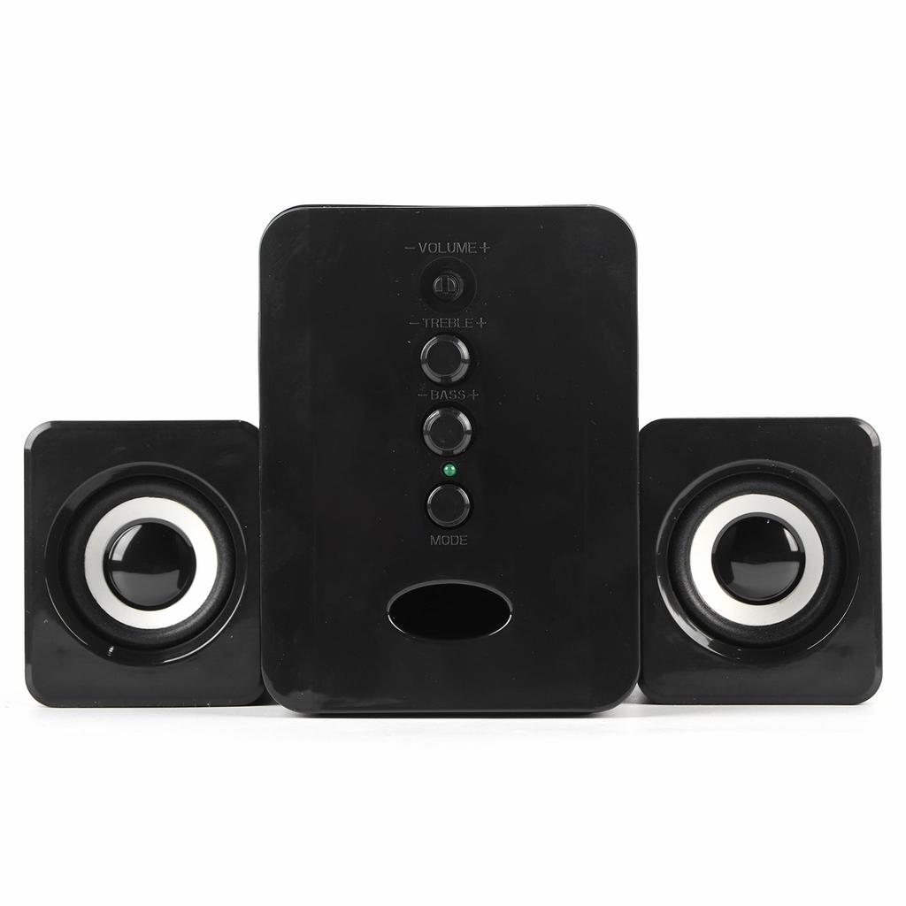 Mini USB 2.1 Wired Combination Speaker Bass Music Subwoofer for Phone Laptop PC Black